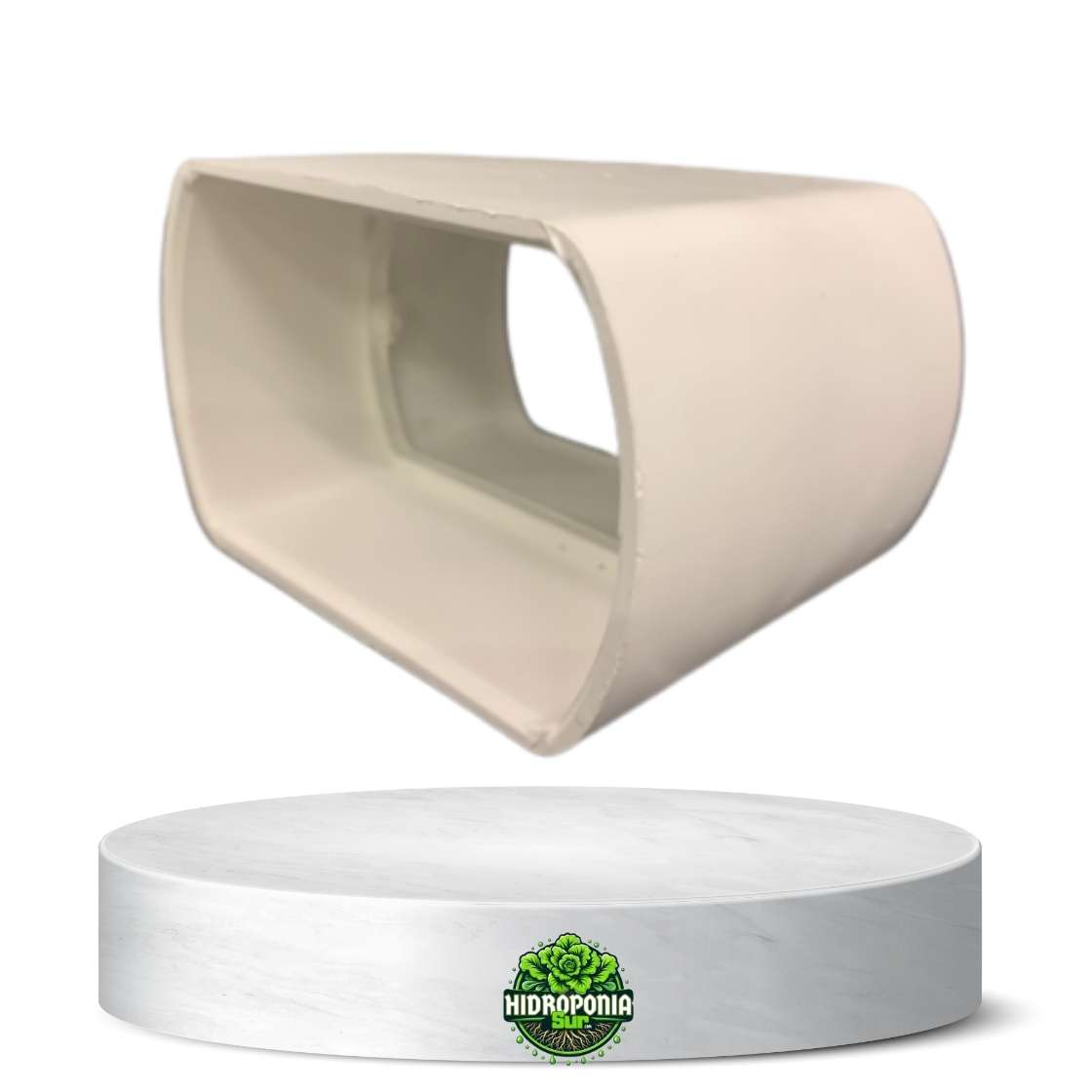 Accesorio de tuberia alimentaria 8 cm en color blanco ideal para sistemas hidroponicos